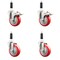 Service Caster 4 Inch 316SS Red Poly Swivel 7/8 Inch Expanding Stem Caster Lock Brake, 2PK SS316TTLEX20S414-PPUB-RED-2-S-2-78 - alternate 5